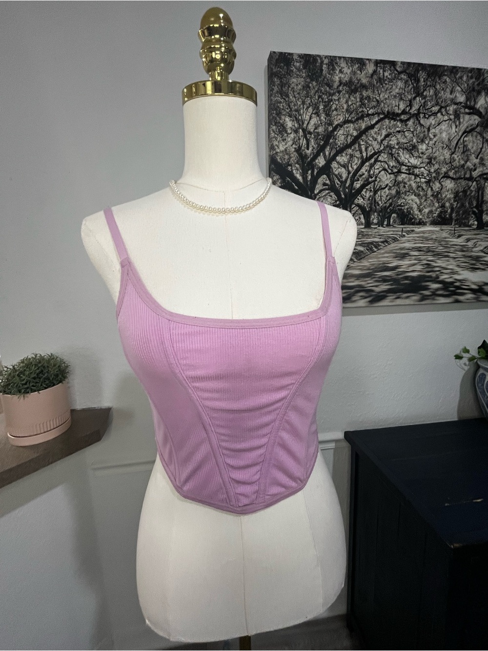 Colsie Lilac Corset Crop Top - Medium